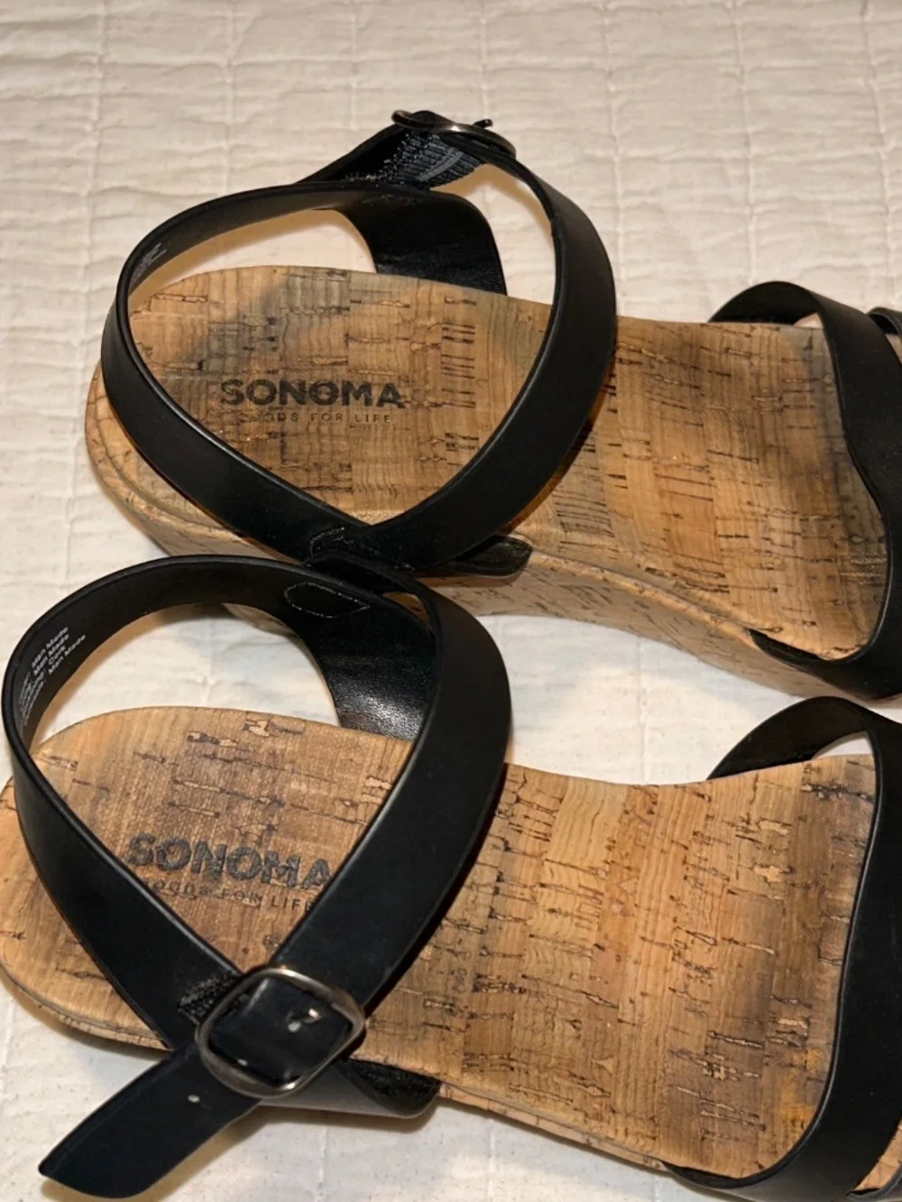 Sonoma Goods For Life Black Leather Wedges